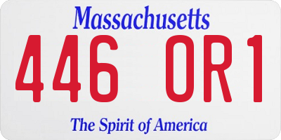 MA license plate 446OR1