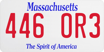 MA license plate 446OR3