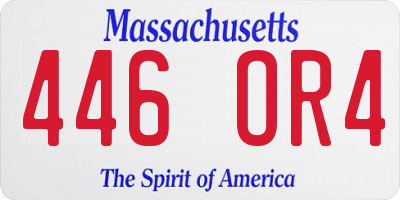 MA license plate 446OR4