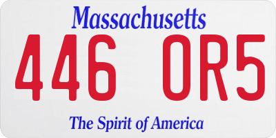 MA license plate 446OR5