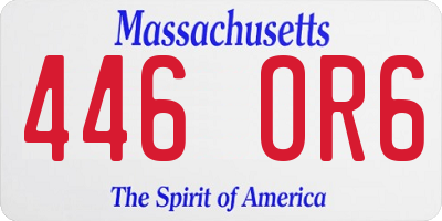 MA license plate 446OR6