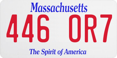 MA license plate 446OR7