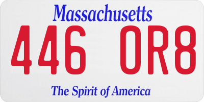 MA license plate 446OR8