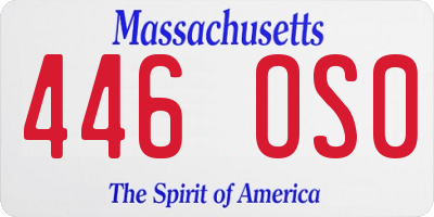 MA license plate 446OS0