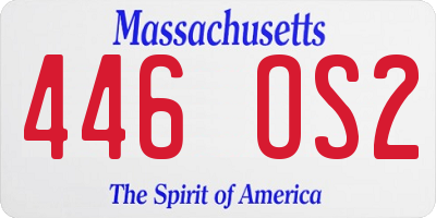 MA license plate 446OS2