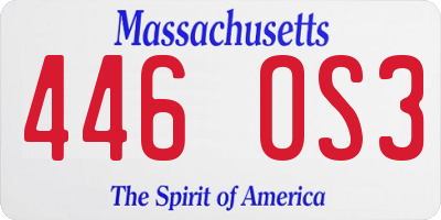 MA license plate 446OS3