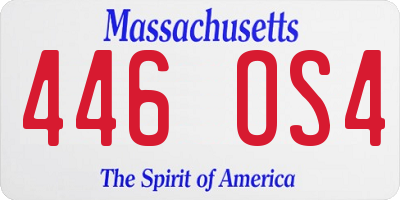 MA license plate 446OS4