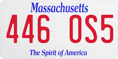 MA license plate 446OS5