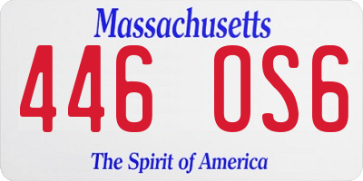 MA license plate 446OS6