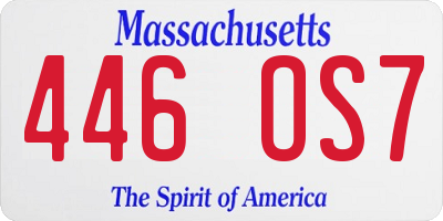 MA license plate 446OS7