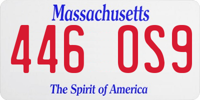 MA license plate 446OS9