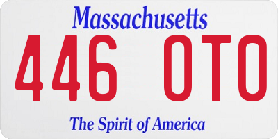 MA license plate 446OT0