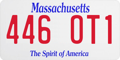 MA license plate 446OT1
