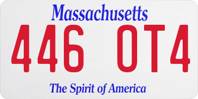 MA license plate 446OT4