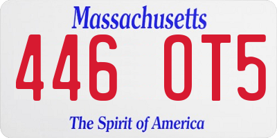 MA license plate 446OT5
