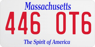 MA license plate 446OT6