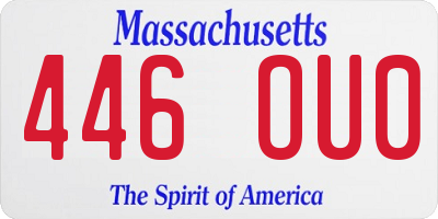 MA license plate 446OU0