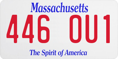 MA license plate 446OU1