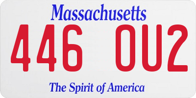 MA license plate 446OU2