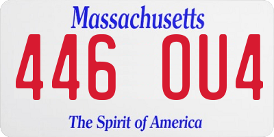 MA license plate 446OU4