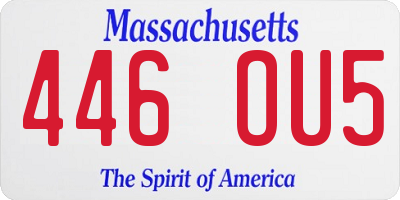 MA license plate 446OU5