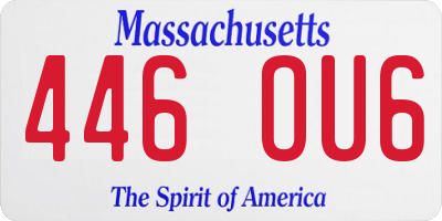 MA license plate 446OU6