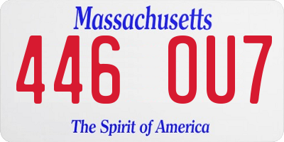 MA license plate 446OU7