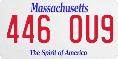 MA license plate 446OU9