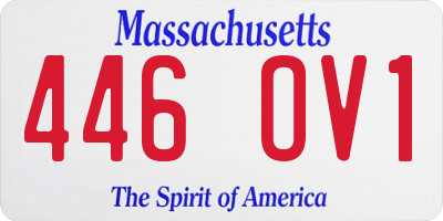 MA license plate 446OV1