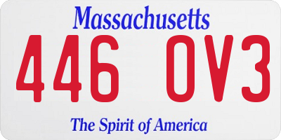 MA license plate 446OV3