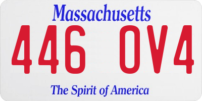 MA license plate 446OV4