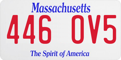 MA license plate 446OV5