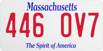 MA license plate 446OV7