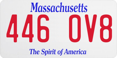 MA license plate 446OV8