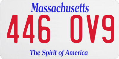 MA license plate 446OV9