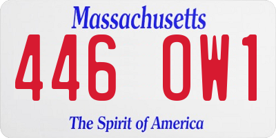 MA license plate 446OW1