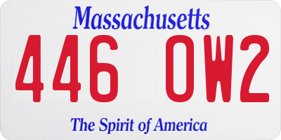 MA license plate 446OW2