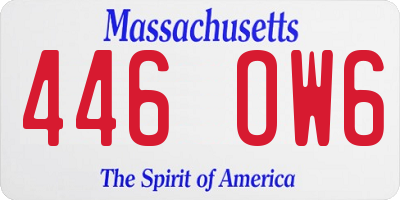 MA license plate 446OW6