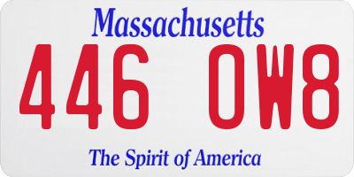 MA license plate 446OW8