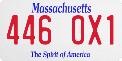 MA license plate 446OX1