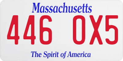 MA license plate 446OX5