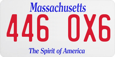 MA license plate 446OX6