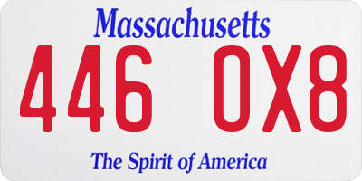 MA license plate 446OX8