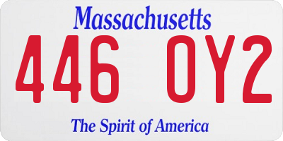 MA license plate 446OY2