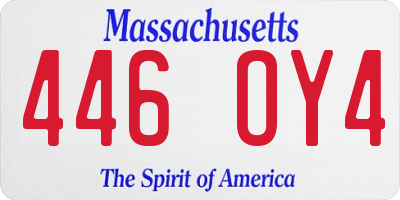 MA license plate 446OY4