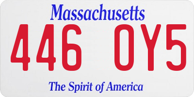 MA license plate 446OY5