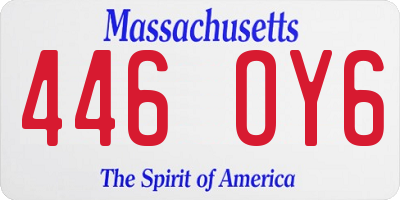 MA license plate 446OY6
