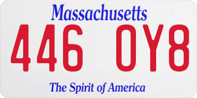 MA license plate 446OY8