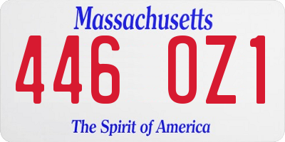 MA license plate 446OZ1