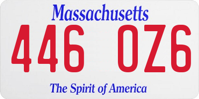 MA license plate 446OZ6
